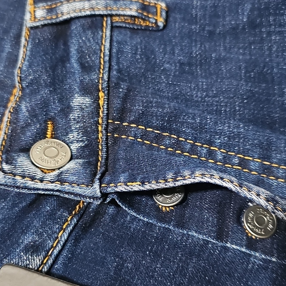 NWT 7TH HVN Jean Shorts Distressed Paint Stretch Blue Denim 36 Jorts Stretch - Picture 3 of 9